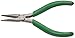 Xcelite LN54GV Thin Long Nose Plier with Green Cushion Grip Handle, Smooth Jaw, 5" Length, 1-3/16" Jaw Length, Carded