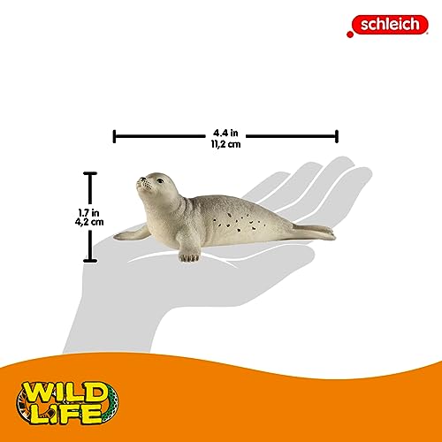 SCHLEICH WILD Life | Seehund 14801 | detailgetreue Tierfiguren | Zoo Spielzeug Jungen und Mädchen | Deko für Geburtstag | Spielfigur ab 3 Jahren | 11 x 7 x 4 cm