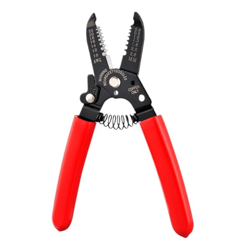 Pelacables - Alicates para cortar, pelar y engarzar cables eléctricos,Herramienta manual de acero al carbono con bloqueo de seguridad para instalaciones eléctricas y renovaciones