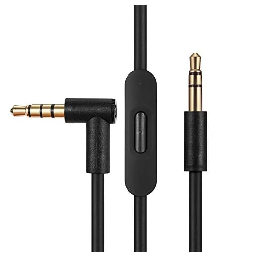 Replacement Audio Cable Cord Wire,Compatible with Beats Headphones Studio Solo Pro Detox Wireless Mixr Executive Pill with in Line Mic and Control (Black)