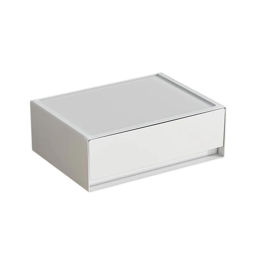 CTRLZS Stackable Desktop Organizer Large Capacity Drawer Storage Box Desktop Plastic Storage Box School Stationery Sundries Organizer 1 Drawer