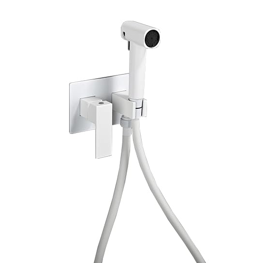Handheld Bidet Sprayer Toilet Bathroom Bidet Sprayer withFaucet Sprayer Set All Copper Hot and Cold Mixed Chrome-White