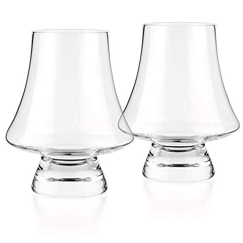 Luxbe - Bourbon Whisky Crystal Glass Snifter, Set of 2 - Narrow Rim Tasting Glasses - Handcrafted - Good for Cognac Brandy Scotch - 9-ounce/260ml - Thumbnail 3