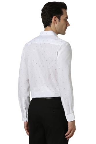 Image of Peter England Men's Cotton Slim Fit Ditsy Printed Full Sleeve Shirt