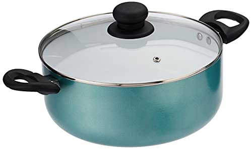Amazon Brand – Solimo Ceramic Coated Non-Stick Dutch Oven with Glass Lid (24 cm, 4L)