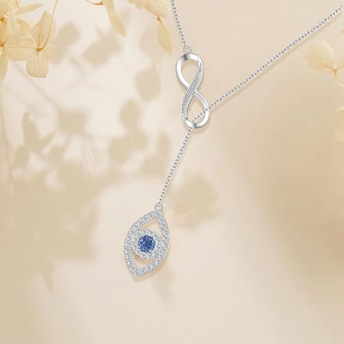 Evil Eye Infinity Necklace for Women Adjustable Y Necklace Jewelry Gift for Women2