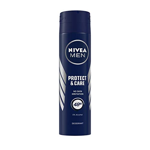 Image of Nivea Men Deodorant Spray, Protect & Care, No Skin Irritation & 48H Freshness, 150 Ml And Deodorant Spray, Fresh Ocean, 48H Long Lasting Freshness With Fresh Aqua Scent, 150 Ml, Pack Of 1