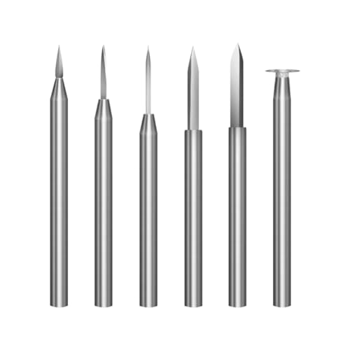 Image of Serplex 6Pcs Carving Bits Detail Carving Bits for Dremel Rotary Tool Engraving Bit Stainless Steel Carving Drill Bit Detailing Engraving Bits Rotary Carving Bits for DIY Wooden Carving Woodworking