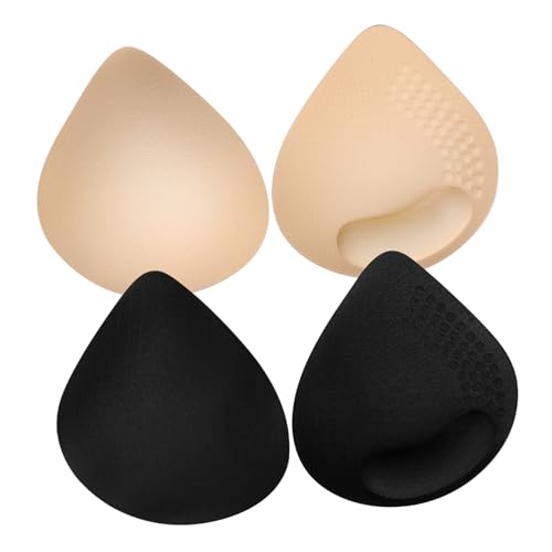 Hemobllo 2 pares Almohadillas para Sujetador Inserciones Reutilizables de Color y Negro Rellenos para Brasier Deportivos Bañadores y Vestidos de Novia Transpirables y Fáciles de Lavar