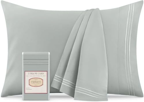Mellanni Pillow Cases - Luxury, Extra Soft, Cooling Pillow Covers - 2 PC Iconic Collection Pillowcases - Envelope Closure (King 20" x 40", Spa Mint)