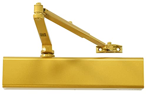 Heavy Duty Commercial Door Closer - Lynn Hdwr Model # Lh8016 (Brass/Gold Finish)- Surface Mounted, Grade 1, Cast Aluminum, Ul 3 Hour Fire Rated And Ada For High Trafic Doorways & Storefronts #TOP2