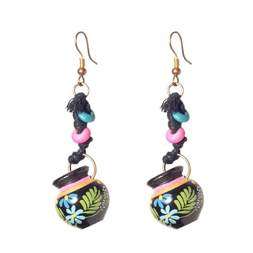 Image of Handcrafted Boho & Tribal Earrings for Women - Wooden, Brass & Terracotta Statement Designs in Drop, Hoop, Loop & Dangle Styles