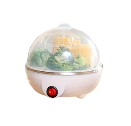 Electric Automatic Off 7 Egg Poacher - Steaming, Cooking, Boiling, Frying - Egg Steamer, Egg Cooker - Stainless Steel - color White-picture-11
