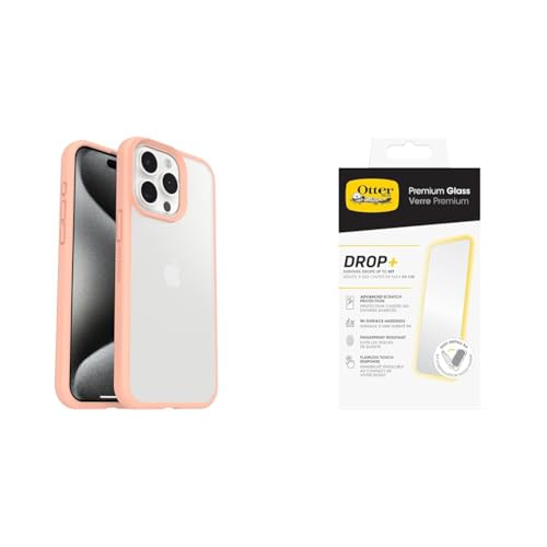 Coque Apple iPhone 15 Pro Max transparente Peach Perfect et écran verre