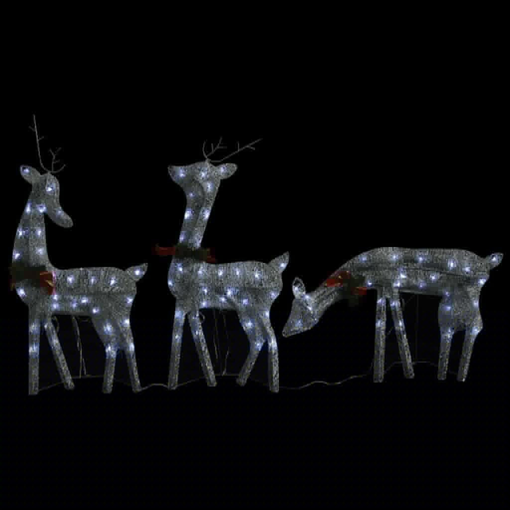 lichterkette batterie außen,lichterkette innen,lichterkette klein,LED-Rentiere 6 Stk. Silbern Kaltweiß MeshGeeignet für Patio, Schlafzimmer, Wohnzimmer, Weihnachten