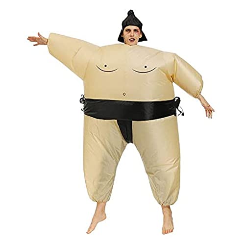 Disfraz Sumo Inflable de Fiesta de Carnaval de Halloween para Adulto, Air Fan Operated Caminar Fancy Dress Halloween Party Carnaval Inflable Traje (L/Sumo) Cover