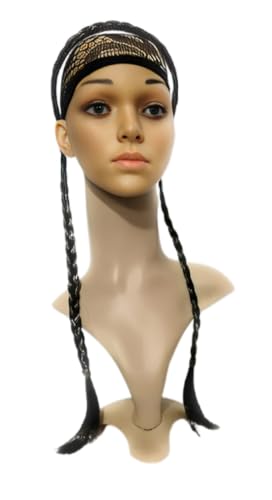 Image of Air Flow Natural Looing Realistic Black Hair Extension Long Hair Silky With Free Wig Comb (Long-Braid-Hair-band)