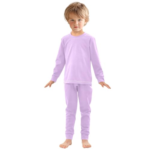 Lavender Long Sleeve Pajamas Set Sleepwear Jammies 2pcs Set Pjs Lavender 01