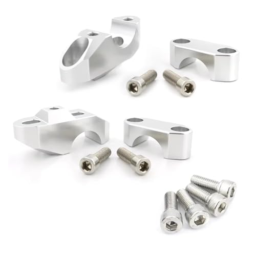 Rehausseurs guidon usiné 28 mm pour Aprilia argent finition premium