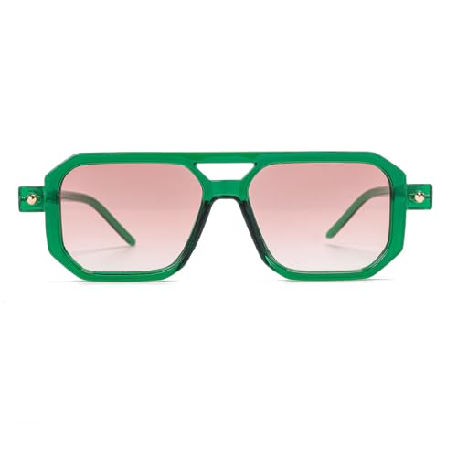 Image of Vintage Square 70s Aviator Sunglasses for Women Men Retro Classic Flat Aviator Frame Sun Glasses UV Protection
