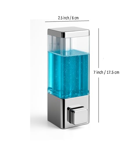 Image of Cube ABS Wall Mounted Soap Dispenser for Shampoo, Sanitizer, Lotion, Dish Wash Gel - Refillable Liquid Pump for Bathroom, Kitchen (Pack of 3)