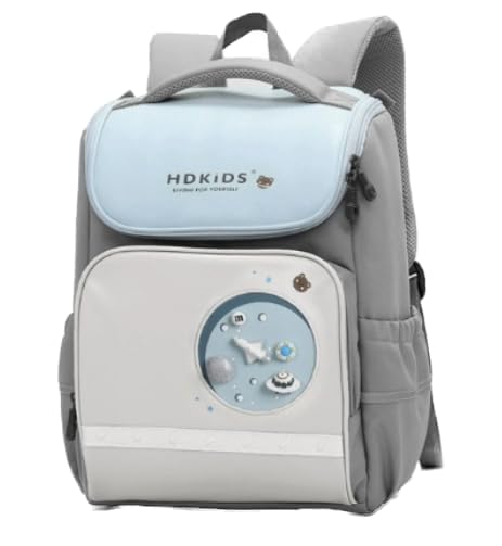 Trailabo Mochilas Infantis, Mochilas Escolar Resistente à Água para Crianças, Leve, Amplo Espaço com Reforço Lombar e Temática Espaço Cartoon