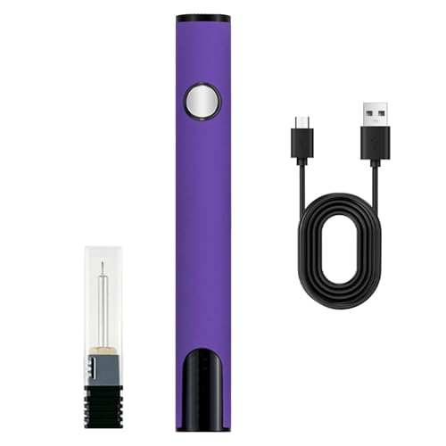 2025 Rechargeable Thread Burner kit Digital Thread Zapper Tool Burning Pen For Beading Leather Craft Sewing Weaving And Stringing Wooden Board Hot Stamping Molten Wax Carving(Purple)