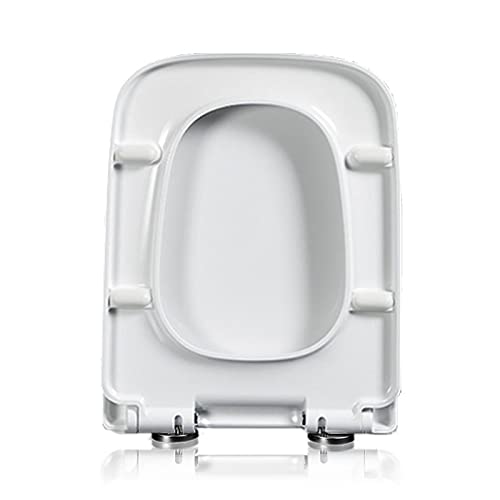 Plastic Square Slow Closing Elongated Toilet Seat, Square Toilet Seat Soft Close with Quick Release Top Fix Adjustable Hinges, Easy Installation, White 04A Plastic Square Slow Closing Elongated Toilet Seat, Square Toilet Seat Soft Close with Quick Release Top Fix Adjustable Hinges, Easy Installation, White 04A