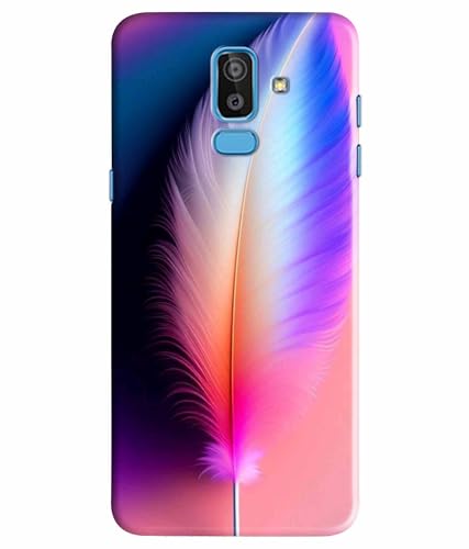 Image of Printed Hard Back Case Cover & Compatible for Samsung Galaxy J8 / Samsung Galaxy A6 Plus | Colourful Feather (Multicolor) - D1181