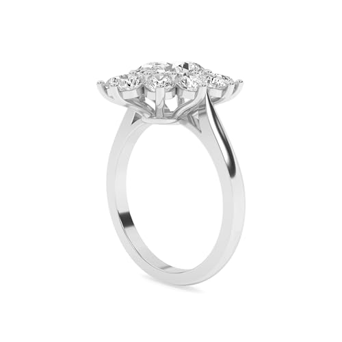 SAVEARTH DIAMONDS Halo Floral Style, 0.85 Ctw to 3.50 Ctw Oval And Round Lab Created Moissanite Engagement Ring For Women 10K / 14K Solid Gold or 925 Sterling Silver | VVS1 Quality4