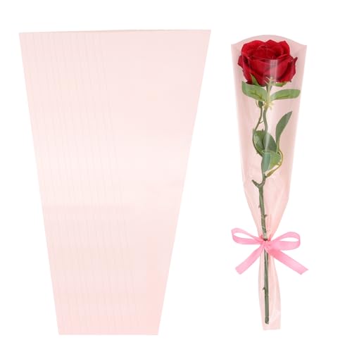 Sacs d'emballage pour fleurs et manches florales roses avec ruban pour bouquet