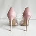 iadore Women's Pumps,11cm Pointed Toe Women High Heel Shoes Fashion Pearl Studded PVC Clear Heels Party Dress Pump Shoes Pink 7.5