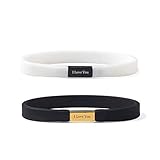 LiFashion I Love You Couple Bracelet for Him Her,2Pcs Stainless Steel Silicone Sport Band His Her Bracelets Distance Friendship Couple Wristband for Lover,Girlfriend,Boyfriend,Wife,Husband