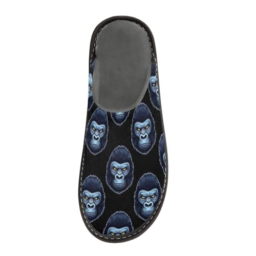 ODAWA Gorilla Head Memory Foam House Slippers Shoes for Elderly Women, Slip On House Shoes for Women Size 4-53