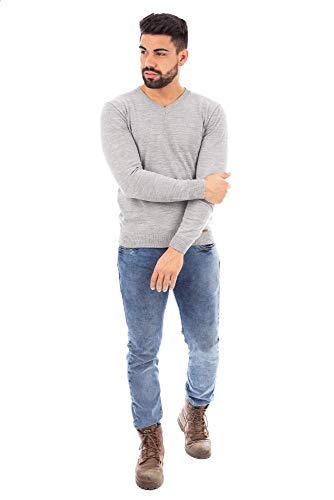 Suéter masculino gola v de malha Sumaré 10429 - Cinza - P