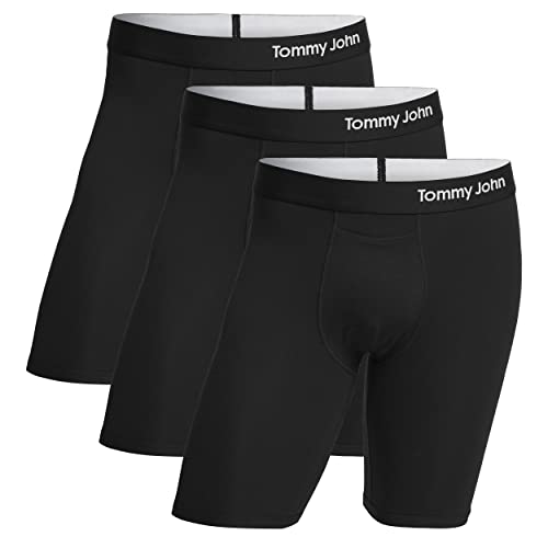 Tommy John Men’s Underwear, Supima Cool Cotton Boxer Briefs with Contour Pouch and Longer 8" Inseam, Comfortable Fabric