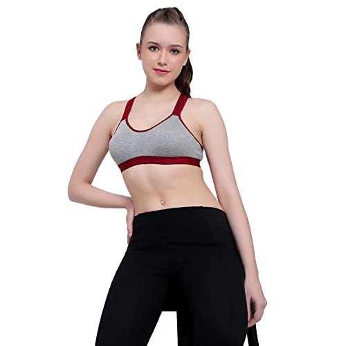 Image of Women's Poly Cotton Non-Padded Wire Free Full Coverage Medium Impact Everyday Sport Bra
