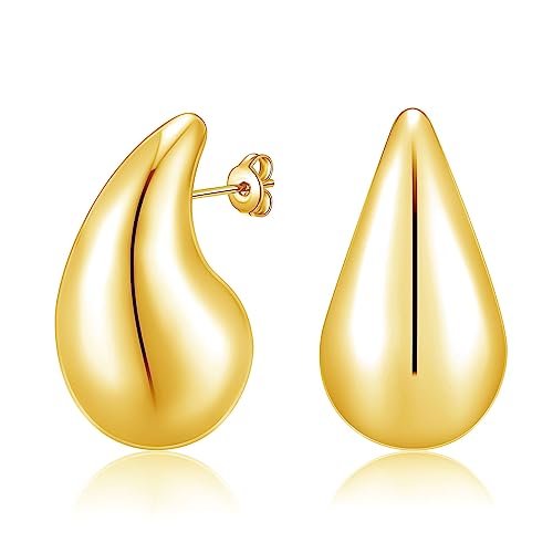 Hasnsofie 18K Gold Ohrringe, Gold Chunky Hoop Earrings Dupes, Dick Creolen...