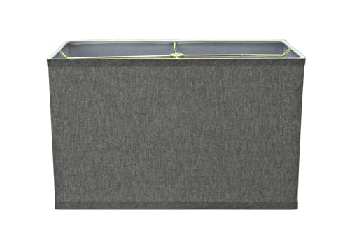 Image of Aspen Creative 36007A Transitional Rectangular Hardback Shape Spider Construction Lamp Shade in Grey, (8+16) inchTop x (8+16) inchBottom x 10 inchHeight
