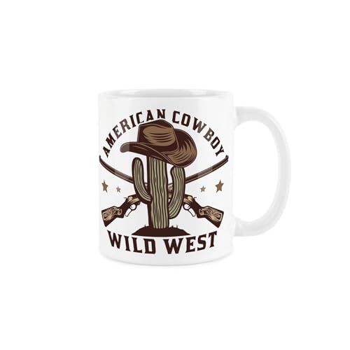 Purely Home Wild West Cowboy Mug - American Rodeo Country Themed Gift/Present - Tea/Coffee Hot Drinks Ceramic Cup