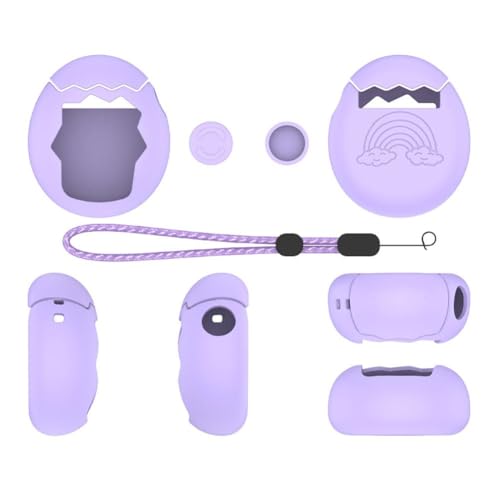 For たまごっちパラダイス用 ケース【分離式】Tamagotchi Paradise用 カバー 柔らかい シリコン製 保護ケース+キャップ かわいい 子供向き 指紋防止 防水 保護 耐衝撃 ギス防止 耐久性 ハンドストラップ付き 紛失