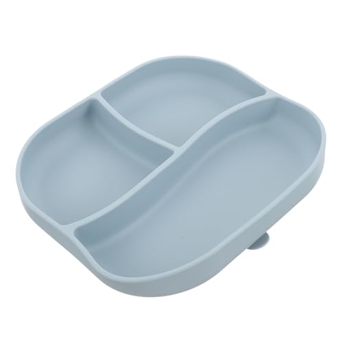 HOUDERCO シリコン吸盤付き割プレート 高齢者用食器 安定固定 抗滑り設計 食品仕切り付き 自助食器 患者向け介護用プレート 再利用可能