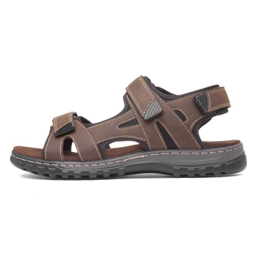 Hobos Mens Brown Sport Triple Easy Fasten Sandal - Size 8 UK - Brown