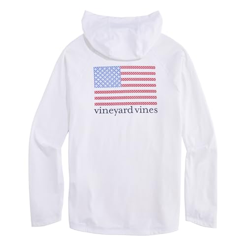 vineyard vines Men's Micro Whale Flag Long-Sleeve Harbor Performance Hoodie Tee3