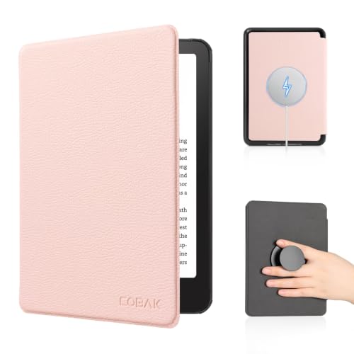 Image of CoBak Magnetic Case for 6 inch Kindle 2024 and 2022 (11 Generation) - Compatible with PopSockets /UGREEN /Anker Magnetic Grip and Stand, Auto Sleep and Wake, Premium Protective Case for Kindle Basic, Pink