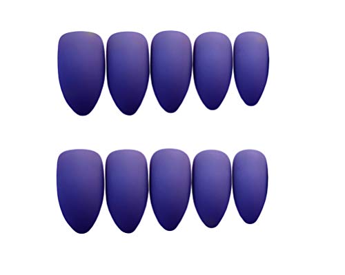 24Pcs False Nails Full Cover Coffin Acrylic Fake Nails Party Prom Clip on Nail for Women and Girls (Purple)