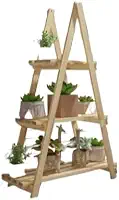 Estante Para Plantas Em Formato De Escada De Pinus - Charme RúStico E VersáTil Para DecoraçãO(3)