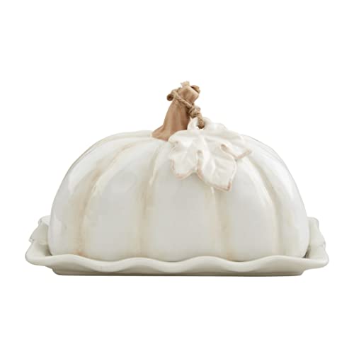Mud Pie Pumpkin Butter Dish With Lid, Fall and Thanksgiving Butter Dish