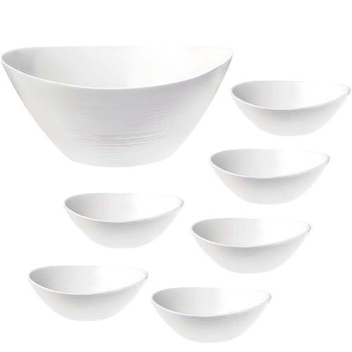 Cose da casa vi propone un set completo e funzionale per la vostra tavola: il servizio da 7 pezzi della linea Prometeo di bo-mioli ro-cco. Questa combinazione, composta da un'ampia insalatiera e sei coppette coordinate, rappresenta la soluzione definitiva per chi cerca eleganza e resistenza in un unico prodotto, ideale sia per l'uso domestico che per le necessità del settore professionale.