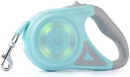 Retractable Dog Leash, 16 ft, Tangle-Free, Durable Cord, Teal and Gray (Green, Large)